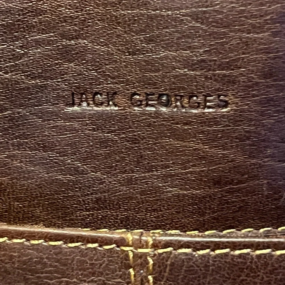 JACK  GEORGES  hand~stained Buffalo leather unisex messenger Bag
